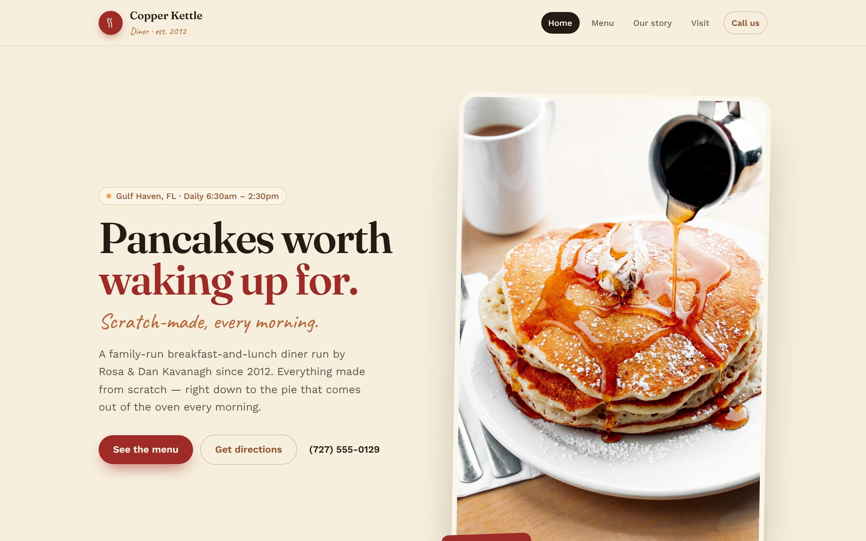Generated website for Copper Kettle Diner